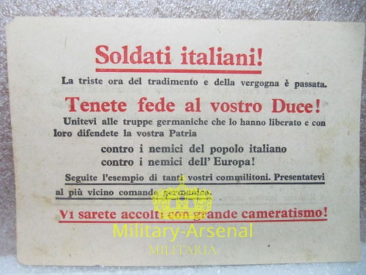 Volantino di Propaganda RSI Repubblica Sociale Italiana 5 | Military Arsenal