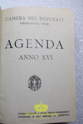 Fascismo P.N.F. Agenda Parlamentare anno XVI 1938 | Military Arsenal