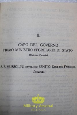 Fascismo P.N.F. Agenda Parlamentare anno XVI 1938 | Military Arsenal