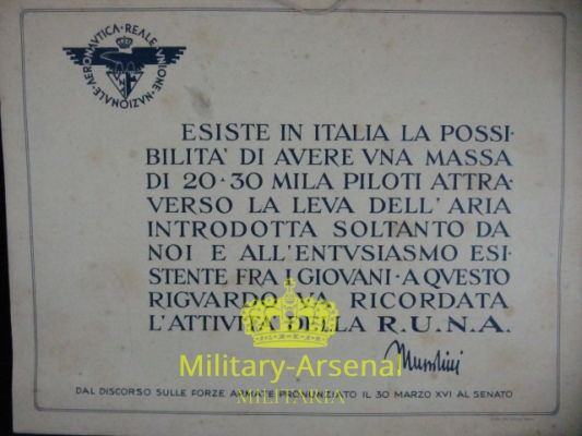 Regia Aeronautica RUNA propaganda | Military Arsenal