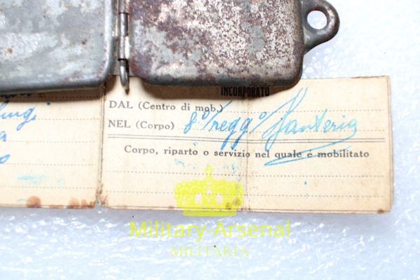 WWI pistrino di riconoscimento mod. 1916 8° Regg. fanteria Cuneo Dog-tag | Military Arsenal