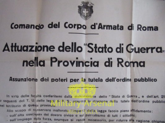 Roma Coprifuoco 1943 Badoglio manifesto | Military Arsenal