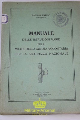 Milizia MVSN Manuale istruzione del milite 1929 | Military Arsenal