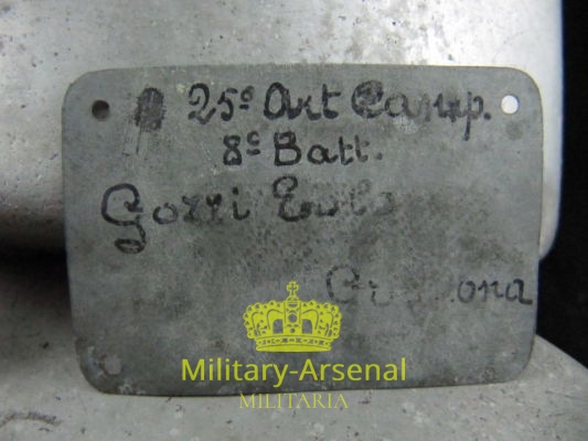 Regio Esercito Italiano 25° Regg. Artiglieria lotto gavetta piastrino fregio | Military Arsenal