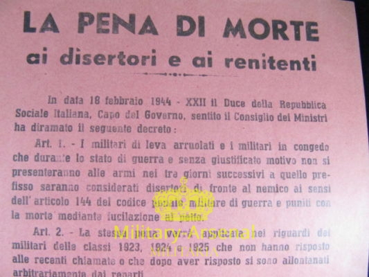 Volantino di Propaganda RSI Repubblica Sociale Italiana 8 | Military Arsenal