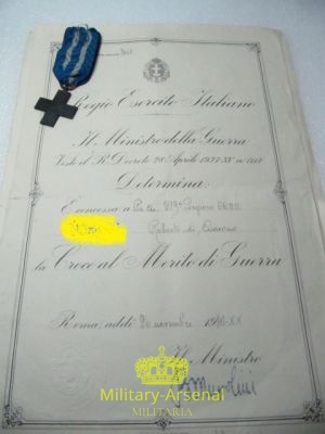 Rodolfo Graziani Maresciallo d'Italia autografo su attestato | Military Arsenal