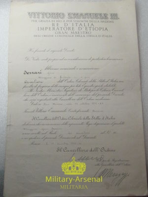 Diploma Ordine Coloniale | Military Arsenal