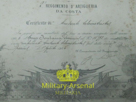 Diploma Telemetrista 1906 | Military Arsenal
