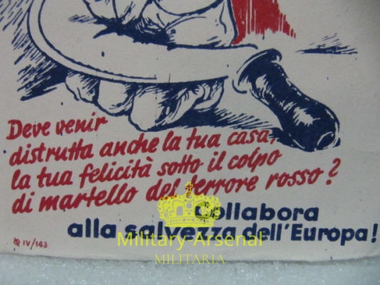 Volantino di Propaganda RSI Repubblica Sociale Italiana a colori | Military Arsenal