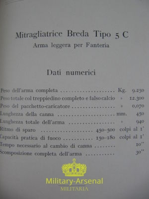 Regio Esercito Italiano Mitragliatrice Breda Tipo 5C | Military Arsenal