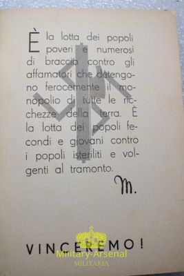 Propaganda M.V.S.N Milizia Canti Legionari  | Military Arsenal