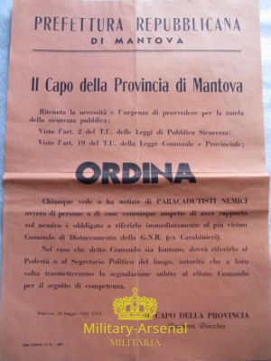 RSI Repubblica Sociale Italiana Mantova manifesto | Military Arsenal