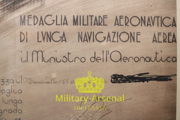 Regia Aeronautica diploma lunga navigazione aerea 1938 | Military Arsenal