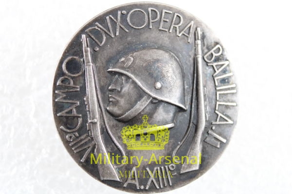 Medaglione Campo DUX Opera Balilla in argento | Military Arsenal