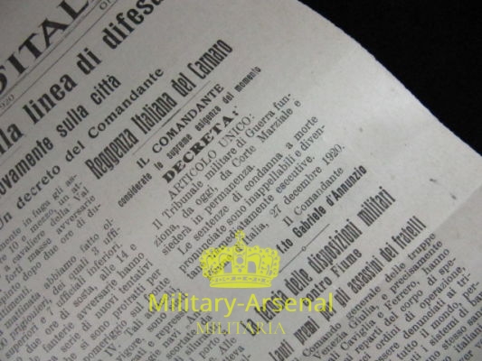 Gabriele D'Annunzio Fiume volantino di propaganda 1 | Military Arsenal