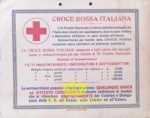 WWI Croce Rossa Italiana locandina Prestito Nazionale  | Military Arsenal