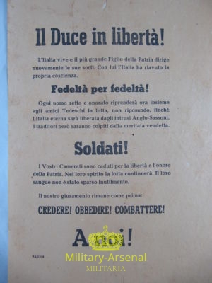 Volantino di Propaganda RSI 5 | Military Arsenal