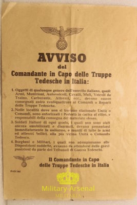 Repubblica Sociale Italiana R.S.I. volantino di propaganda | Military Arsenal