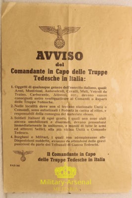 Repubblica Sociale Italiana R.S.I. volantino di propaganda | Military Arsenal