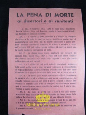 Volantino di Propaganda RSI Repubblica Sociale Italiana 8 | Military Arsenal