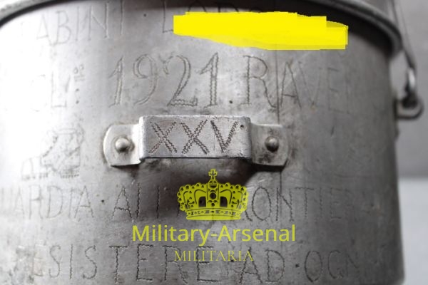 WWII Guardia alla Frontiera Alpina gavetta incisa XXV settore G.A.F. | Military Arsenal