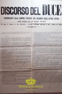 Manifesto discorso del DUCE 25 maggio 1935-XIII | Military Arsenal