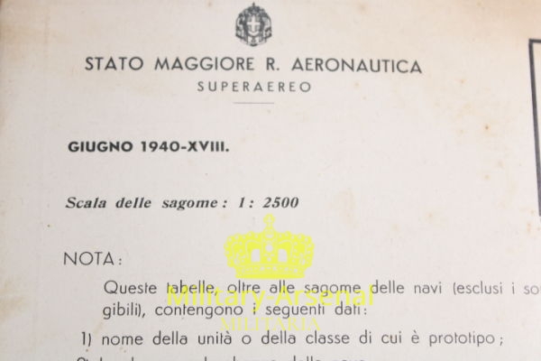 WWII Regia Aeronautica Sagoma navi da guerra Inglesi 1940 | Military Arsenal