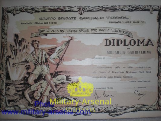 Diploma Brigate Garibaldi | Military Arsenal