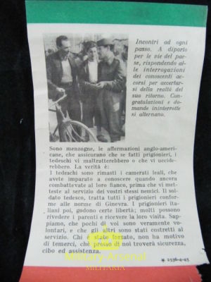 Volantino di Propaganda RSI Repubblica Sociale Italiana 2 | Military Arsenal
