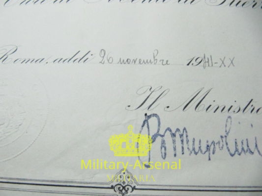 Rodolfo Graziani Maresciallo d'Italia autografo su attestato | Military Arsenal