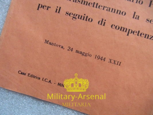 RSI Repubblica Sociale Italiana Mantova manifesto | Military Arsenal