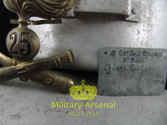 Regio Esercito Italiano 25° Regg. Artiglieria lotto gavetta piastrino fregio | Military Arsenal