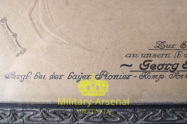 WWI Germania quadro con foto caduto 1918 Pionier-Kompanie | Military Arsenal