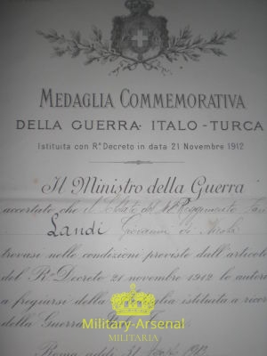 Diploma Guerra Italo-Turca 2 | Military Arsenal
