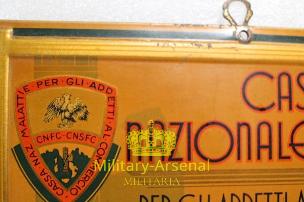 Targa Litografata Cassa Malattie Fascismo | Military Arsenal