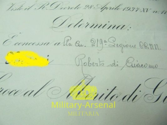 Rodolfo Graziani Maresciallo d'Italia autografo su attestato | Military Arsenal
