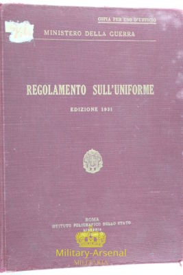 Manuale Regolamento sull' Uniforme 1931 | Military Arsenal