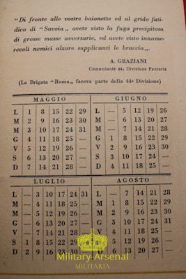 Calendario 79° Reggimento fanteria roma 1938 | Military Arsenal