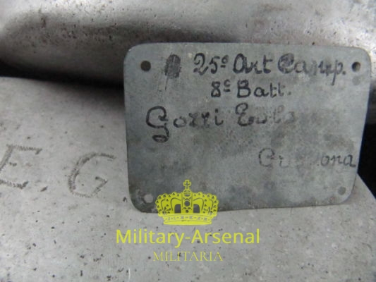 Regio Esercito Italiano 25° Regg. Artiglieria lotto gavetta piastrino fregio | Military Arsenal