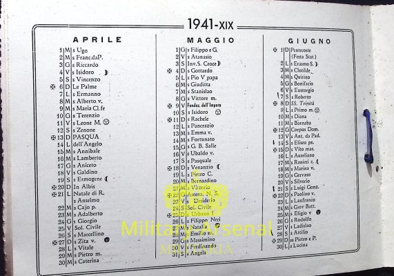 Regia Marina calendario Incr.Duca D'Aosta 1941 | Military Arsenal