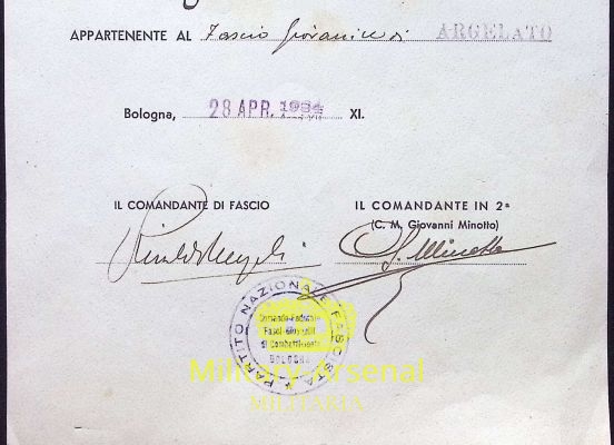 Diploma Fasci Giovanili di Combattimento  | Military Arsenal