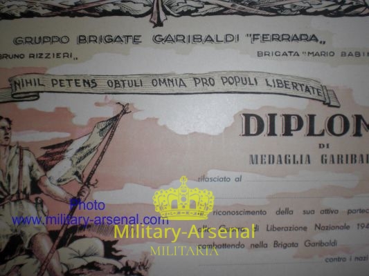 Diploma Brigate Garibaldi | Military Arsenal