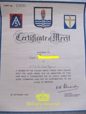 Gruppo di Combattimento Legnano diploma 1945 | Military Arsenal