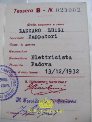 Genio Zappatori Associazione Arma del Genio 1932 | Military Arsenal
