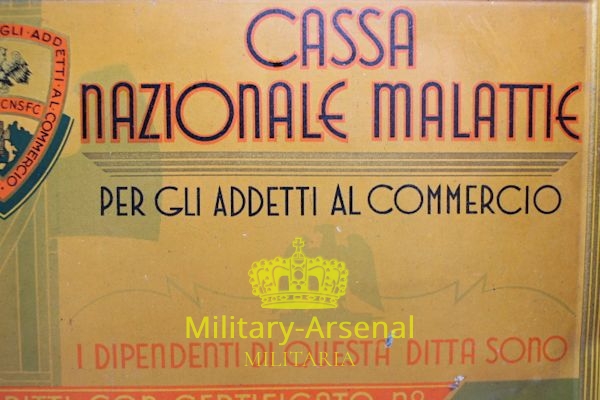 Targa Litografata Cassa Malattie Fascismo | Military Arsenal
