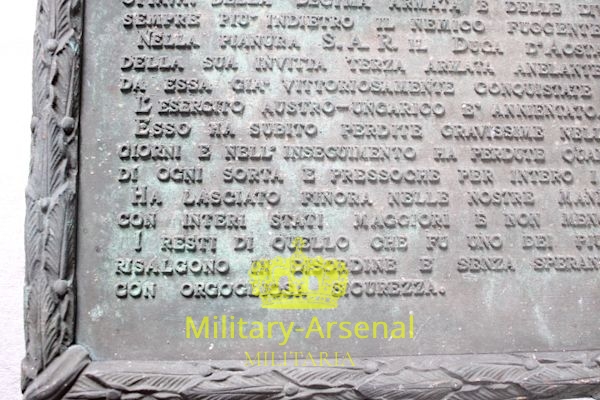 WWI Bollettino della vittoria Targa in bronzo | Military Arsenal