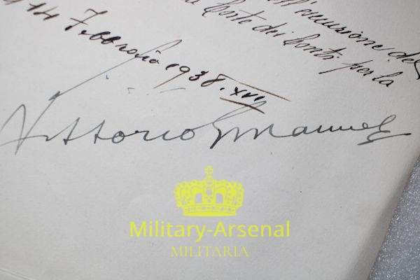 Documento autografo Vittorio Emanuele III e Mussolini FIUME | Military Arsenal
