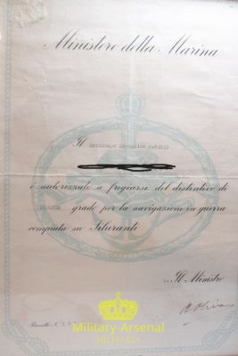 WWII Regia Marina diploma per distintivo SILURANTI | Military Arsenal