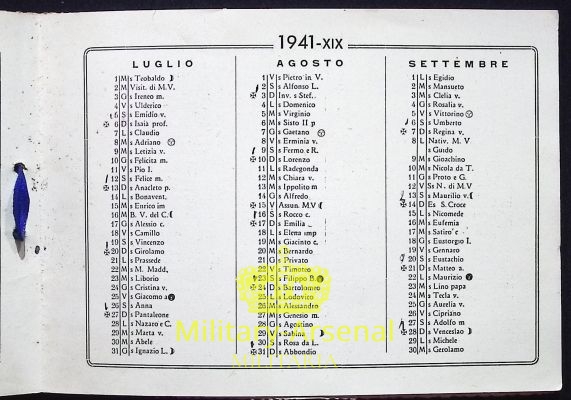 Regia Marina calendario Incr.Duca D'Aosta 1941 | Military Arsenal