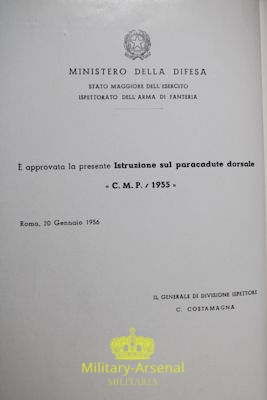 Manuale istruzione sul paracadute C.M.P. 1955 | Military Arsenal